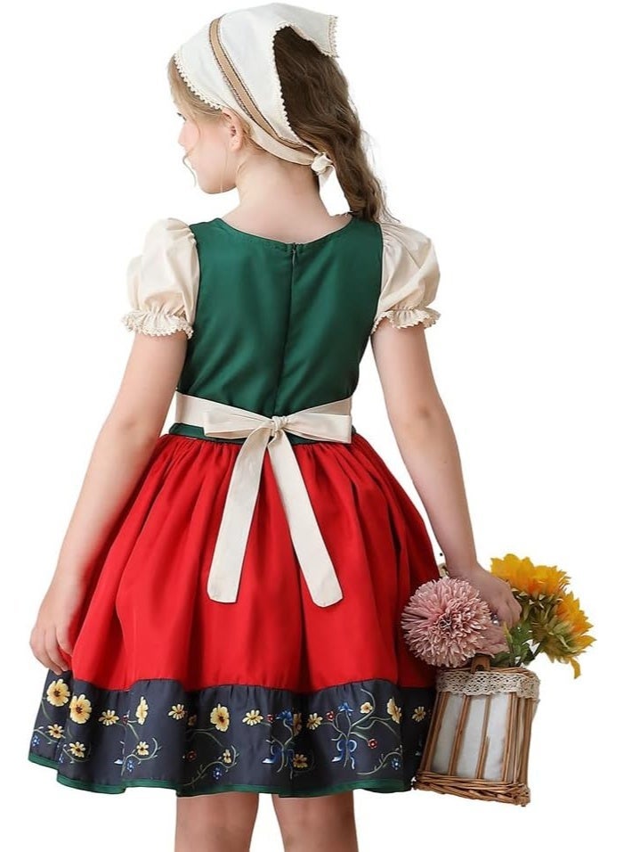 Sparklepals Bavaria Children's Clothing European Pastoral Girls Farm Germany Munich Oktoberfest Dirndl Dress Halloween Costume for Girls - Image 5